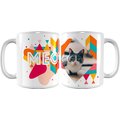 Frisco "Colorful Meow" White Personalized Coffee Mug, 11-oz