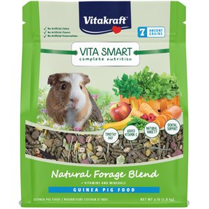 Vitakraft Vita Smart Complete Nutrition Premium Fortified Blend with Timothy Hay Guinea Pig Food, 4-lb bag