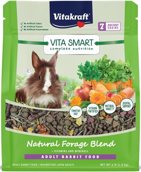 Vitakraft VitaSmart Complete Nutrition Natural Foraging Blend Rabbit Food, 4-lb bag slide 1 of 4