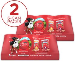 Purina ONE SmartBlend Tender Cuts in Gravy Variety Pack Wet Dog Food, 13-oz, case of 12