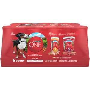 Purina ONE SmartBlend Tender Cuts in Gravy Variety Pack Wet Dog Food, 13-oz, case of 12