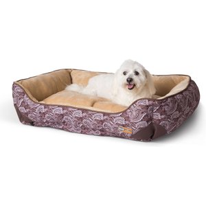 K&H Pet Products Self-Warming Bolster Dog Bed, Brown, Medium