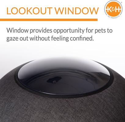 Show full view: K&H Pet Products Thermo-Lookout Cat Bed, Gray slide 4 of 11