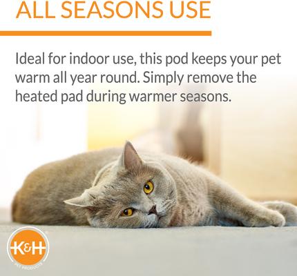 Show full view: K&H Pet Products Thermo-Lookout Cat Bed, Gray slide 5 of 11