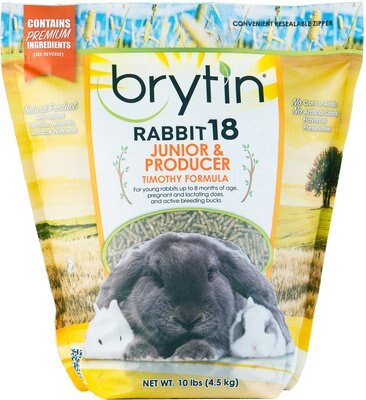 Brytin Rabbit 18 Junior & Producer Timothy Formula Pellet Growing Rabbit Food, 10-lb bag, slide 1 of 1