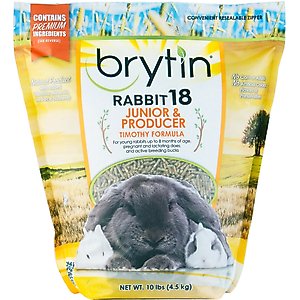 Brytin Rabbit 18 Junior & Producer Timothy Formula Pellet Growing Rabbit Food, 10-lb bag