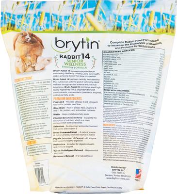 Show full view: Brytin Rabbit 14 Senior Wellness Timothy Formula Pellet Adult Rabbit Food, 10-lb bag slide 2 of 4