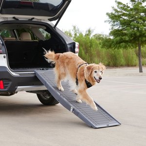 Frisco Tri-Fold Travel Dog Car Ramp, Dark Charcoal