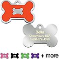 Quick-Tag Bone Epoxy Enameled Personalized Dog ID Tag, Neon Orange, Large