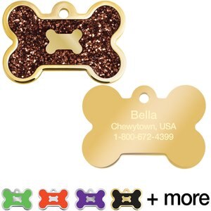 Quick-Tag Bone Epoxy Enameled Personalized Dog ID Tag, Bronze, Large