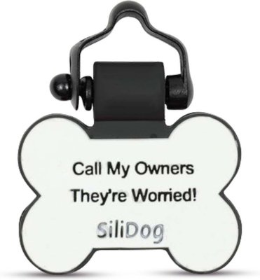 SiliDog The Silent Dog Tag Silicone Bone Personalized Dog & Cat ID Tag, slide 1 of 1