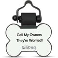 SiliDog The Silent Dog Tag Silicone Bone Personalized Dog & Cat ID Tag, White