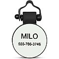 SiliDog The Silent Dog Tag Silicone Circle Personalized Dog & Cat ID Tag, White