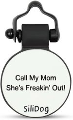 SiliDog The Silent Dog Tag Silicone Circle Personalized Dog & Cat ID Tag, White slide 2 of 3