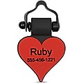 SiliDog The Silent Dog Tag Silicone Heart Personalized Dog & Cat ID Tag, Red