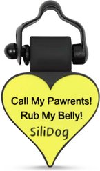 SiliDog The Silent Dog Tag Silicone Heart Personalized Dog & Cat ID Tag, Yellow slide 2 of 3