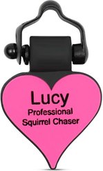 SiliDog The Silent Dog Tag Silicone Heart Personalized Dog & Cat ID Tag, Pink