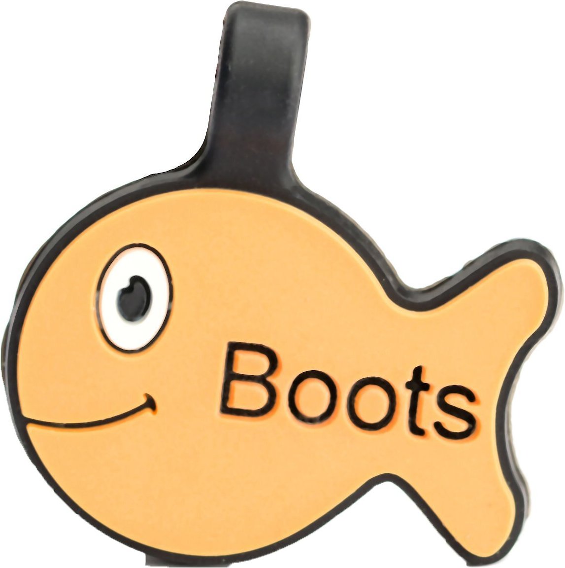 SiliDog The Silent Dog Tag Silicone Goldfish Personalized Cat ID Tag, Orange