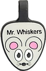 SiliDog The Silent Dog Tag Silicone Mouse Personalized Dog & Cat ID Tag, Gray
