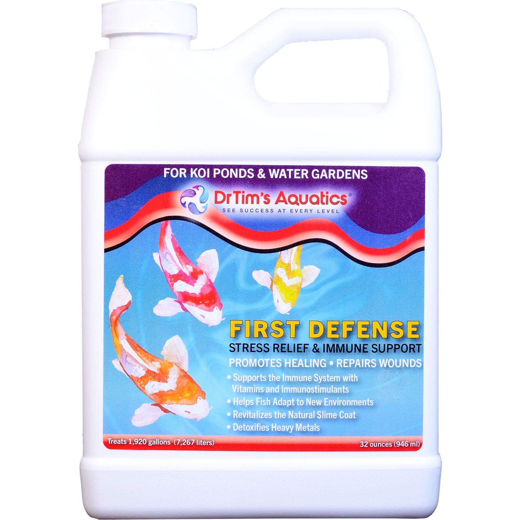 DrTim's Aquatics First Defense Stress Relief & Immune Support for Freshwater Aquariums, 32 oz