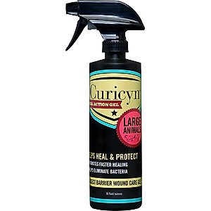 Curicyn Dual Action Gel Insect Barrier Horse Wound Care Gel, 16-fl oz bottle