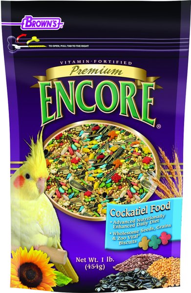 Brown's Encore Premium Cockatiel Food, 1-lb bag slide 1 of 6