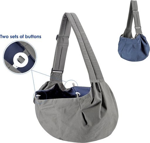 SlowTon Hands-Free Padded & Adjustable Sling Dog & Cat Carrier, Grey