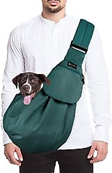 SlowTon Hands-Free Padded & Adjustable Sling Dog & Cat Carrier, Green