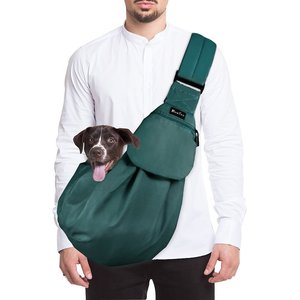 SlowTon Hands-Free Padded & Adjustable Sling Dog & Cat Carrier, Green