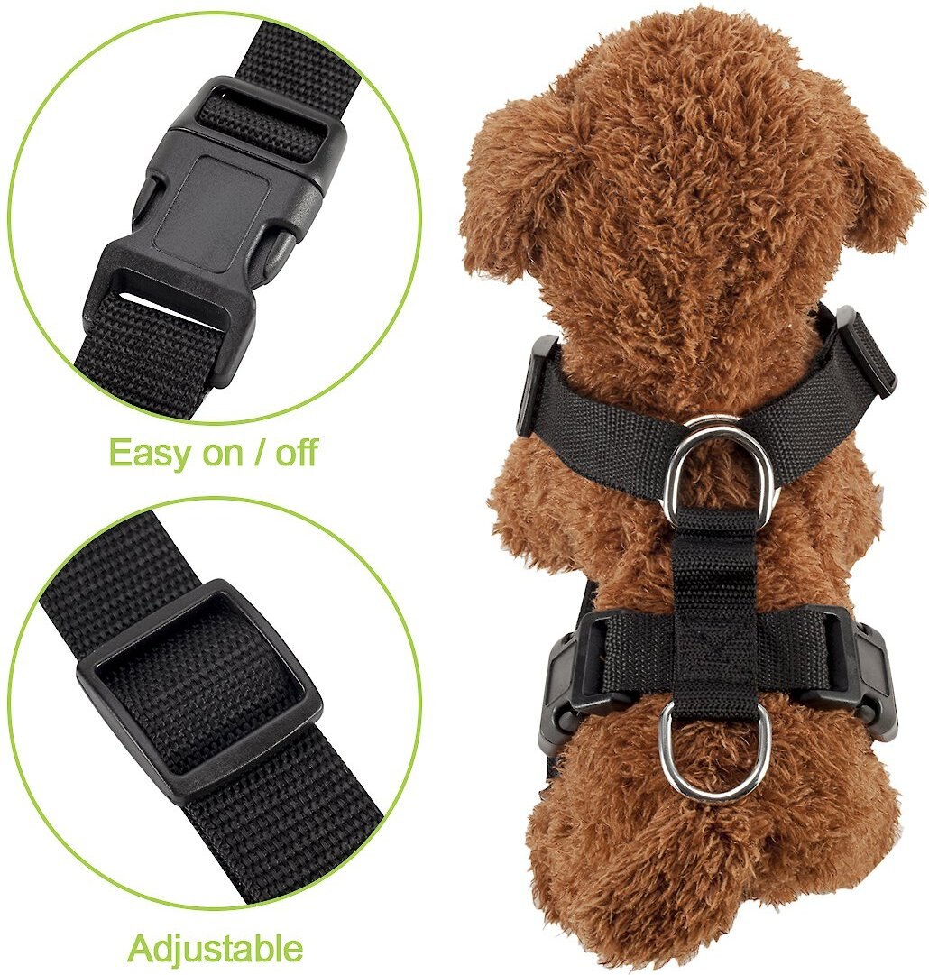 SLOWTON Car Safety Dog Harness with Seat Belt, Black, Small 18.5 to 21