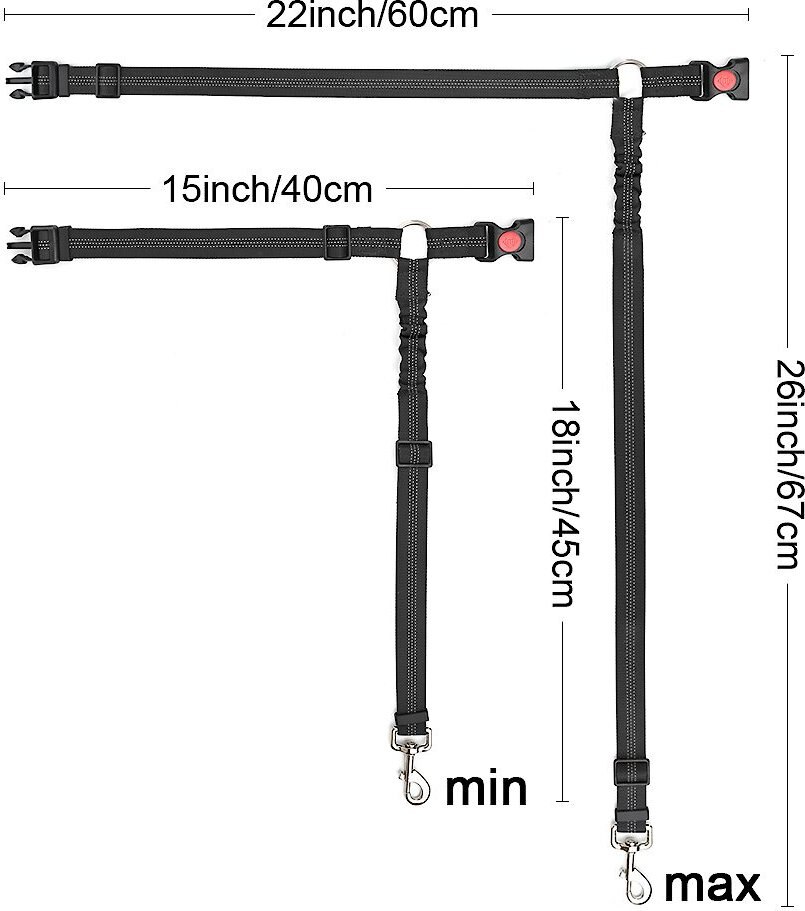 SLOWTON Adjustable Dog Car Headrest Restraint with Seat Belt, 2 count