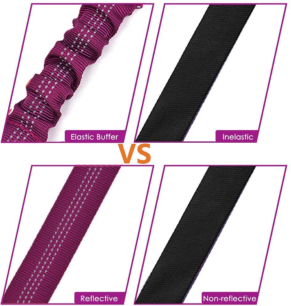 SLOWTON Adjustable Dog Car Seat Belt, 2 count, Fuchsia