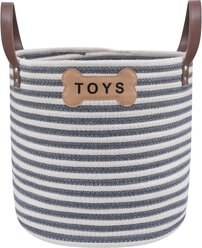 Park Life Designs Sienna Cotton Rope with Handle Dog & Cat Toy Storage Basket