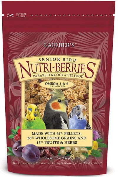 Lafeber Senior Bird Nutri-Berries Parakeet & Cockatiel Bird Food, 10-oz bag slide 1 of 7