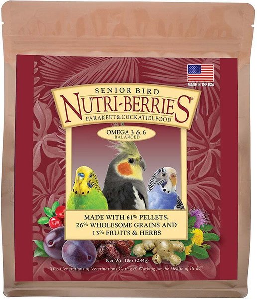 Lafeber Senior Bird Nutri-Berries Parakeet & Cockatiel Bird Food, 3-lb bag slide 1 of 7