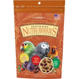 Lefeber Senior Bird Nutri-Berries Parrot Bird Food, 10-oz bag
