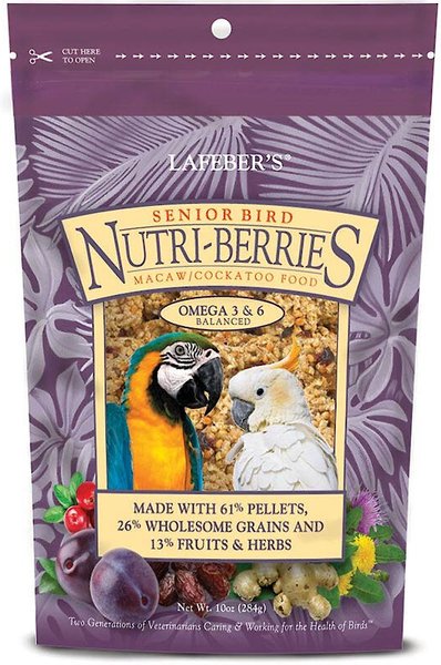 Lafeber Senior Bird Nutri-Berries Macaw & Cockatoo Bird Food, 10-oz bag slide 1 of 7