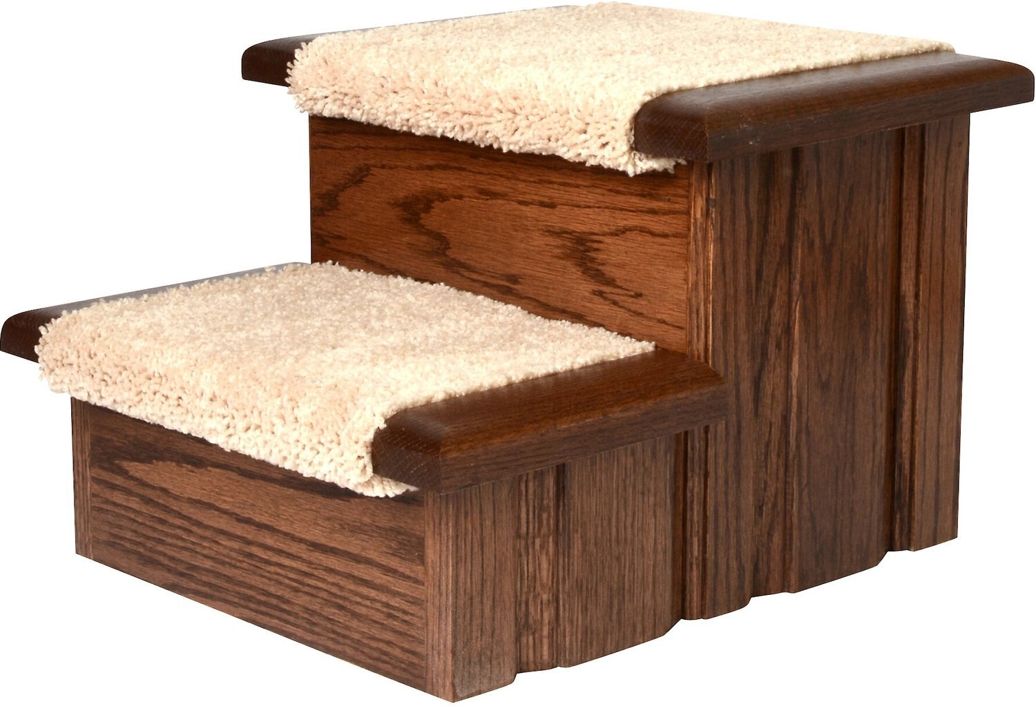 PREMIER PET STEPS 2 Step Carpet Tread Dog & Cat Stairs, Walnut