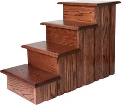 Premier Pet Steps 4 Step Solid Tread Dog & Cat Stairs, Cherry