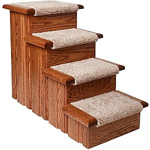 Premier Pet Steps 4 Step Carpet Tread Dog & Cat Stairs, Early American
