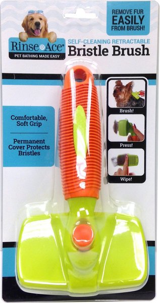 Rinse Ace Self-Cleaning Retractable Bristle Pet Brush, Small slide 1 of 9