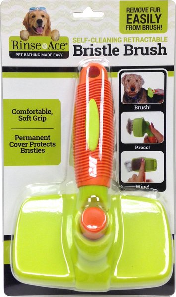 Rinse Ace Self-Cleaning Retractable Bristle Pet Brush, Large slide 1 of 9