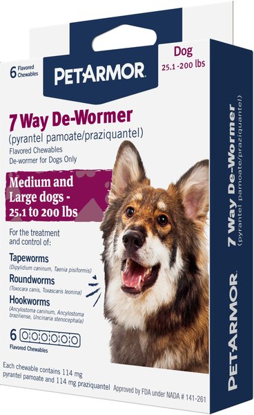 PetArmor 7 Way Dewormer for Roundworms for Large Breed Dogs, 6 count slide 1 of 6