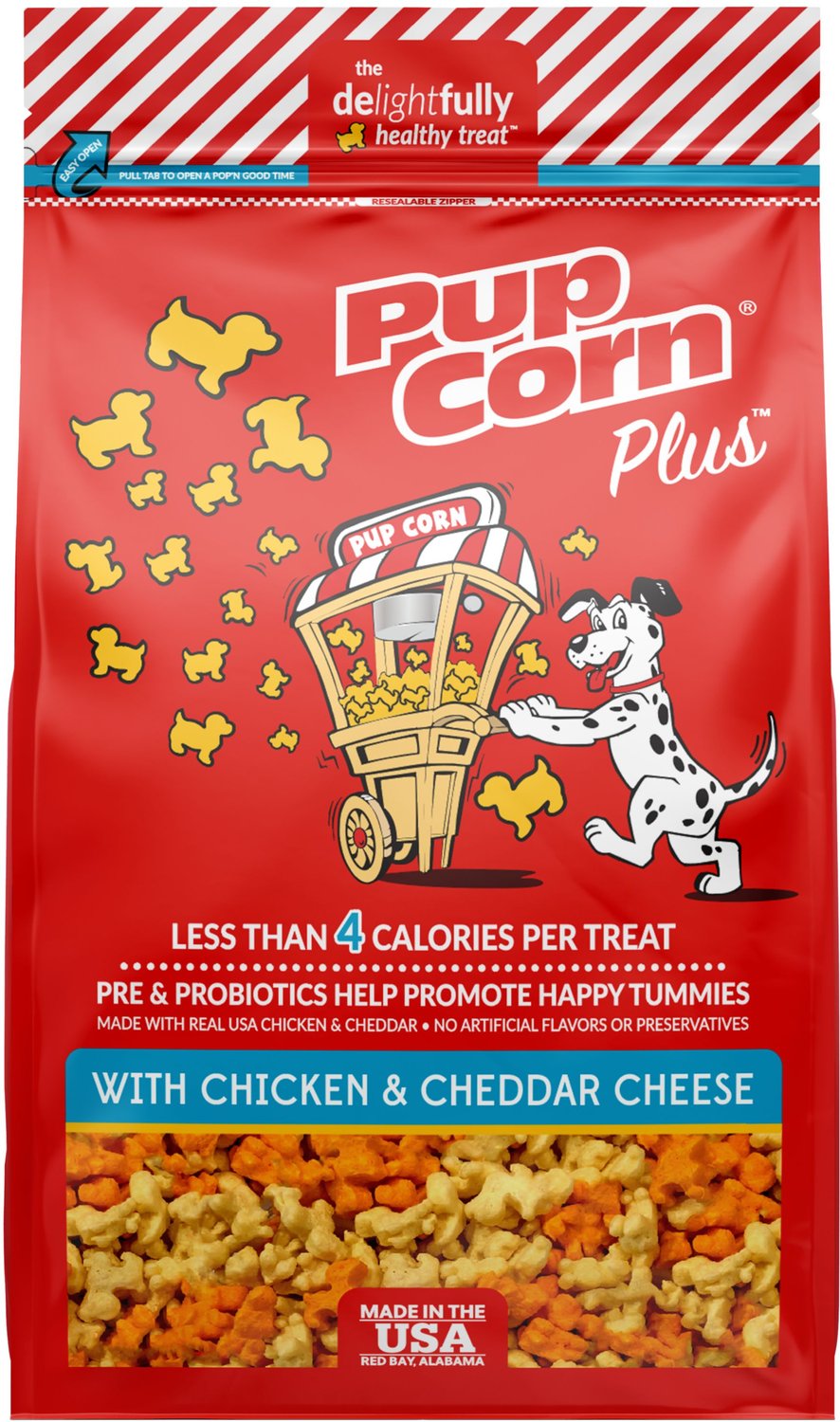 PUPCORN Plus Chicken & Cheddar Cheese Dog Treats, 24.5oz bag