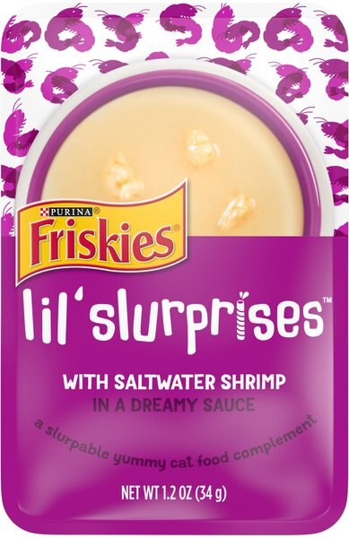 Friskies Lil’ Slurprises With Saltwater Shrimp in Dreamy Sauce Wet Cat Food Topper, 1.2-oz pouch, case of 16 slide 1 of 10