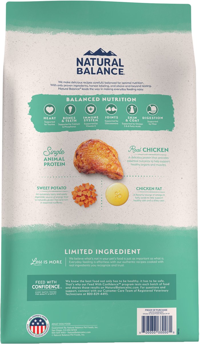 NATURAL BALANCE Limited Ingredient Grain Free Chicken Sweet Potato Recipe Dry Dog Food 12 lb bag Chewy