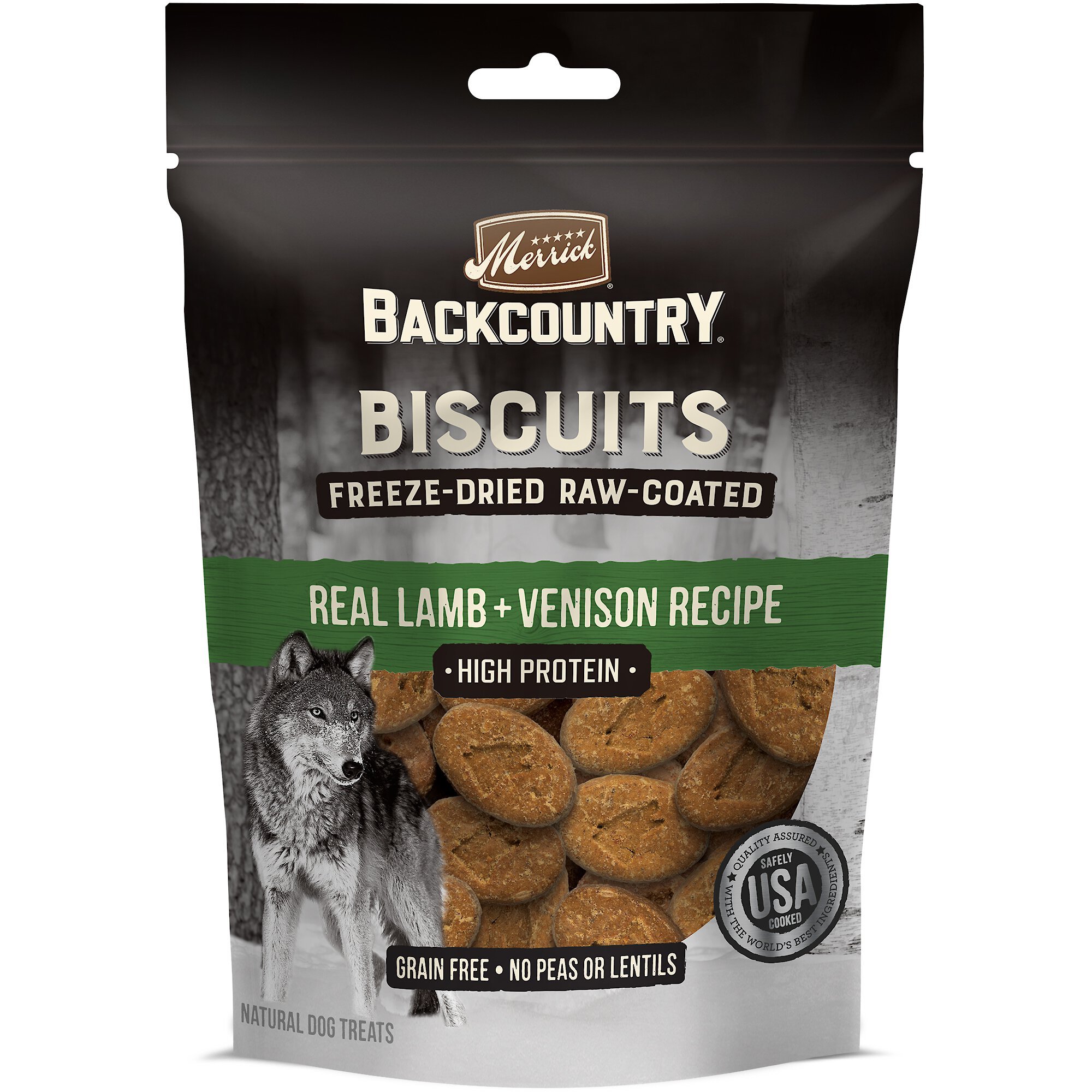 Merrick Backcountry Grain Free Lamb & Venison Recipe Freeze Dried Raw Coated Biscuit Dog Treats Merrick Backcountry Grain Free Lamb & Venison Recipe Freeze Dried Raw Coated Biscuit Dog Treats