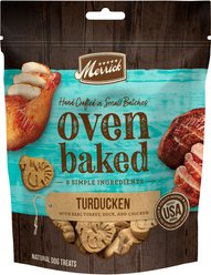 Merrick Oven Baked Turducken with Real Turkey, Duck & Chicken Dog Treats, 11-oz bag