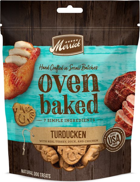 Merrick Oven Baked Turducken with Real Turkey, Duck & Chicken Dog Treats, 11-oz bag slide 1 of 9