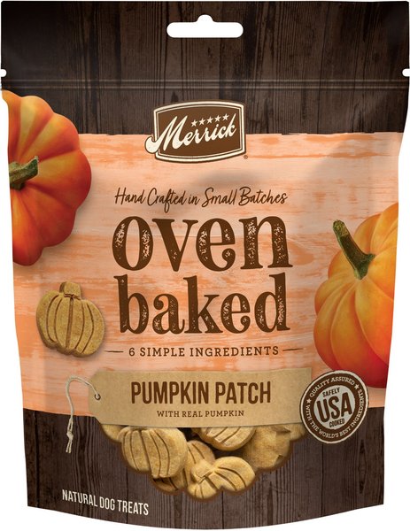 Merrick Oven Baked Pumpkin Patch with Real Pumpkin Dog Treats, 11-oz bag slide 1 of 9